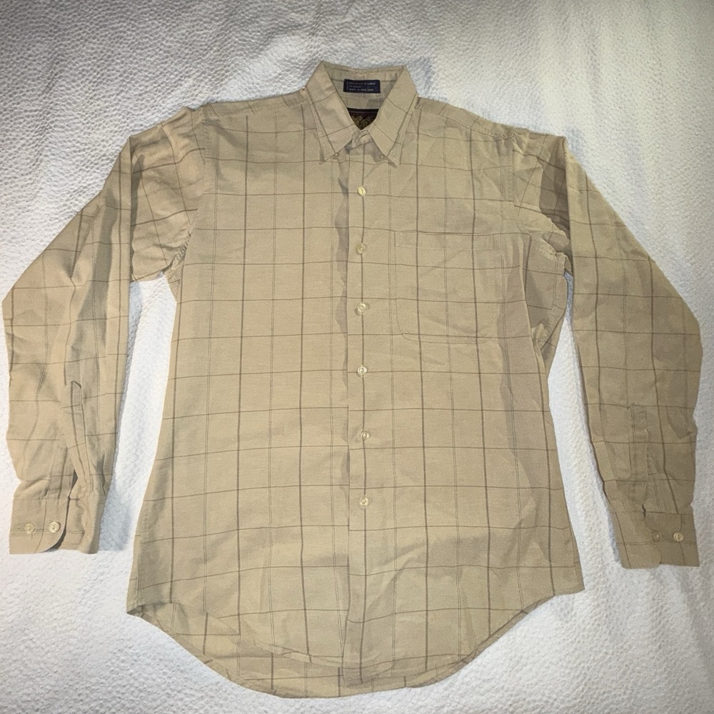 Vintage Ralph Lauren Chaps Men's 15 1/2 34-35‎ Linen Blend Button Up Long Sleeve